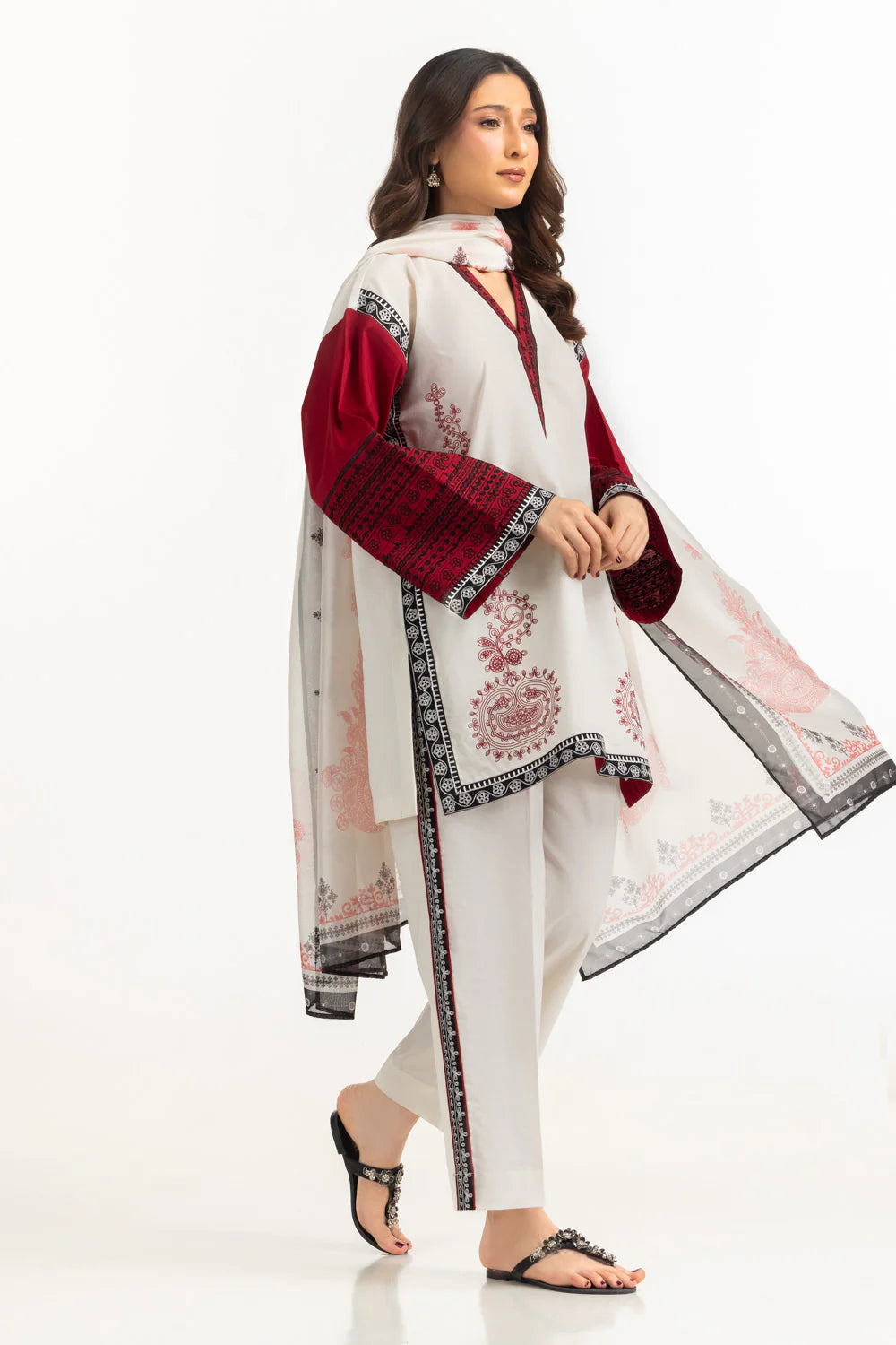 3PC Cambric Embroidered Suit