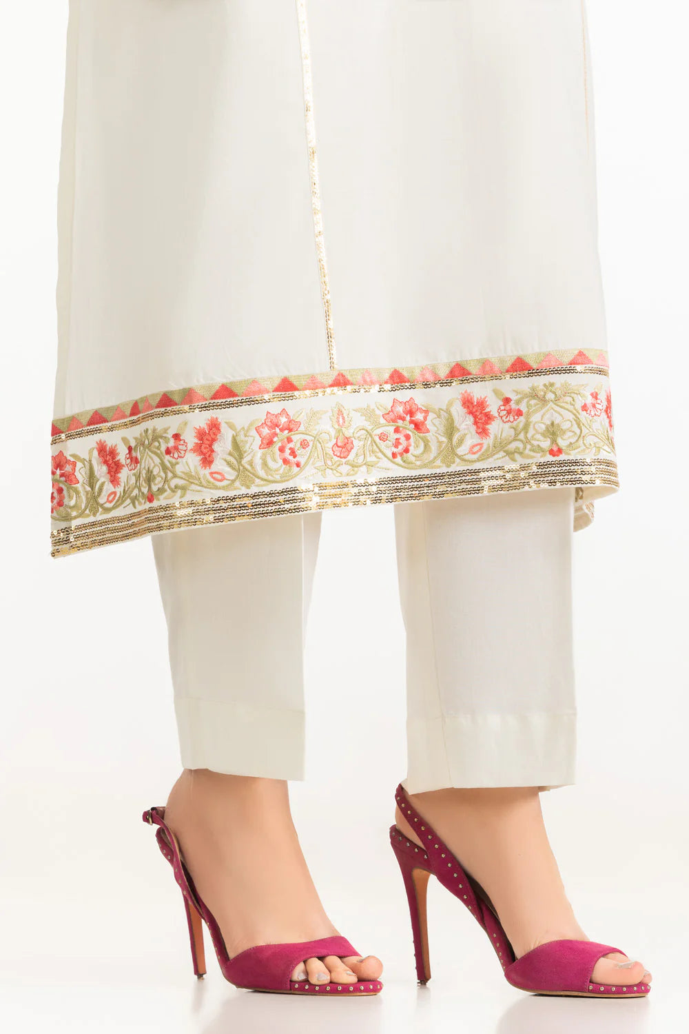 3PC Cambric Embroidered Suit