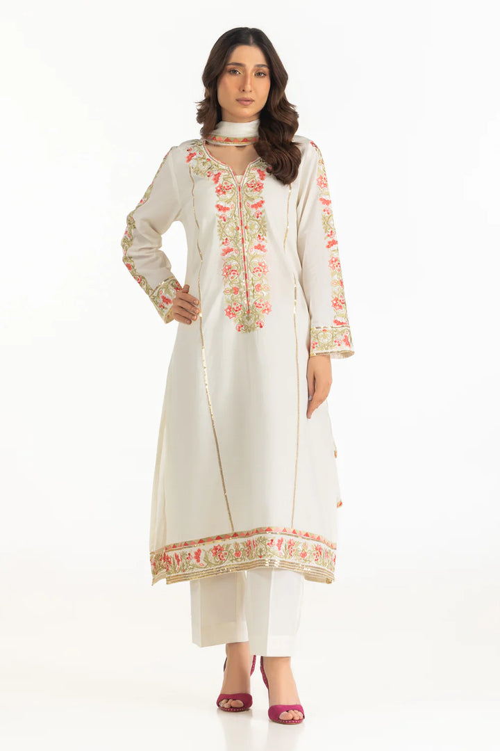 3PC Cambric Embroidered Suit