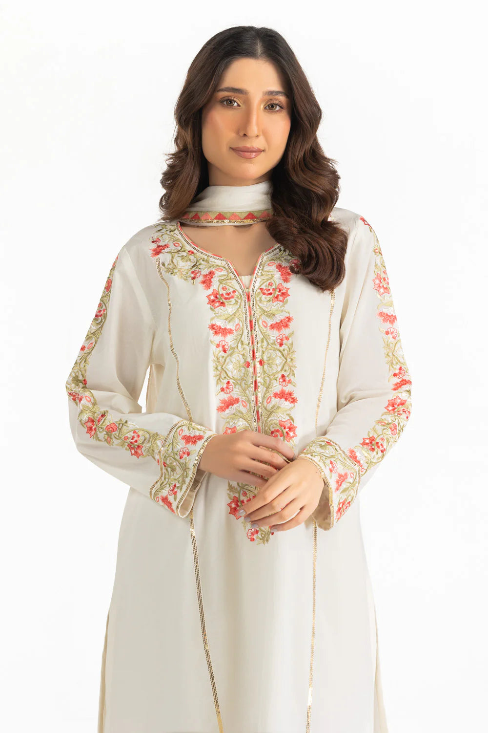 3PC Cambric Embroidered Suit