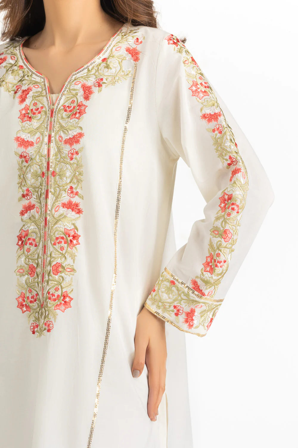3PC Cambric Embroidered Suit