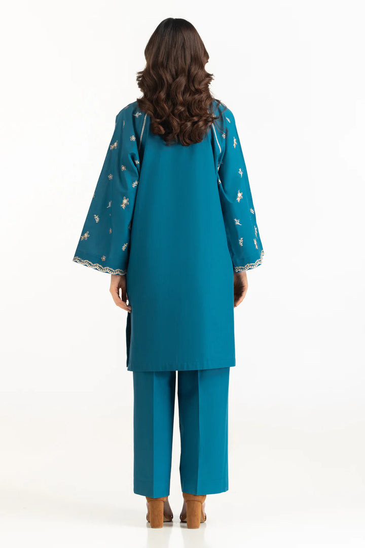 3PC Cambric Embroidered Suit With Scarf