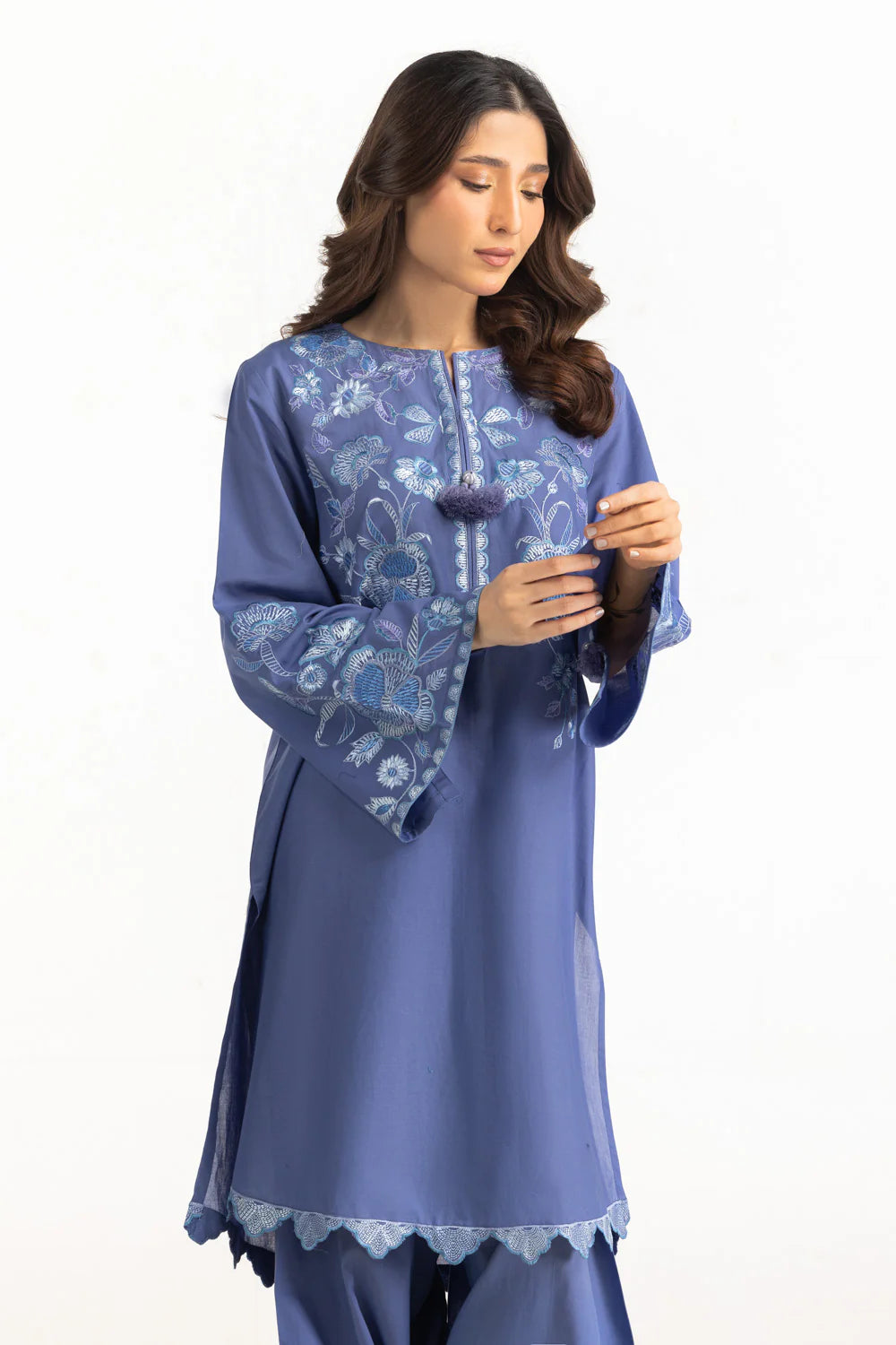 Cambric Embroidered Co-Ord Set