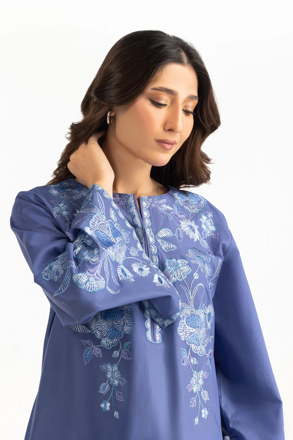 Cambric Embroidered Co-Ord Set