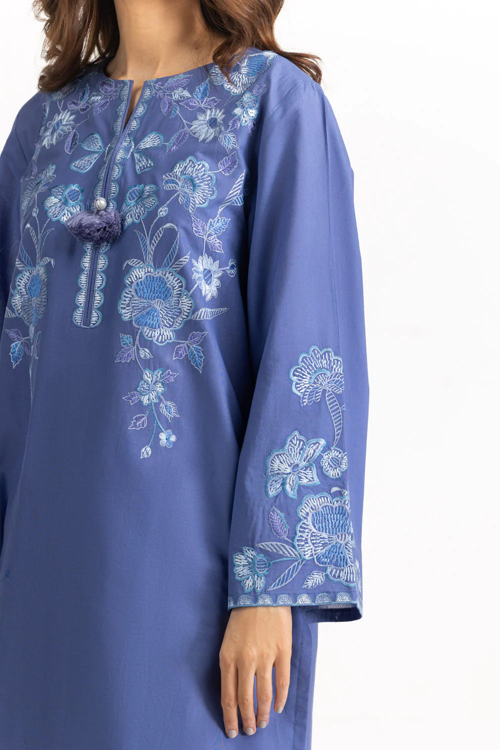 Cambric Embroidered Co-Ord Set