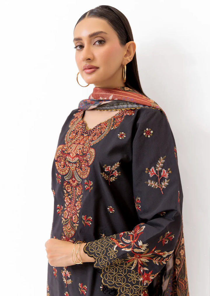 Black-Cotton Silk-3 Piece